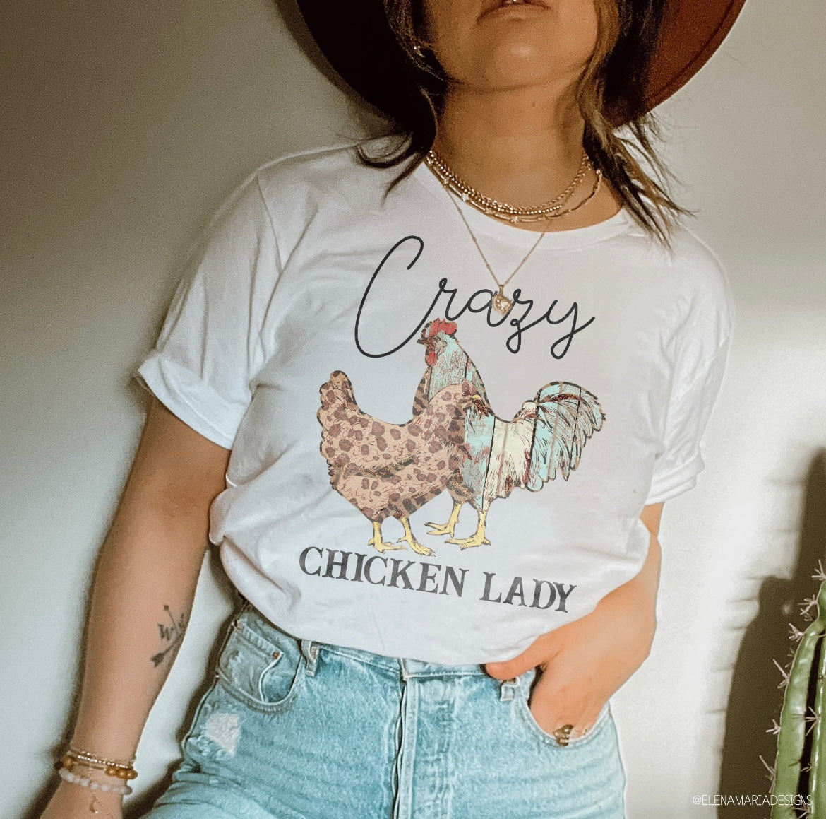 CRAZY CHICKEN LADY -TEE-