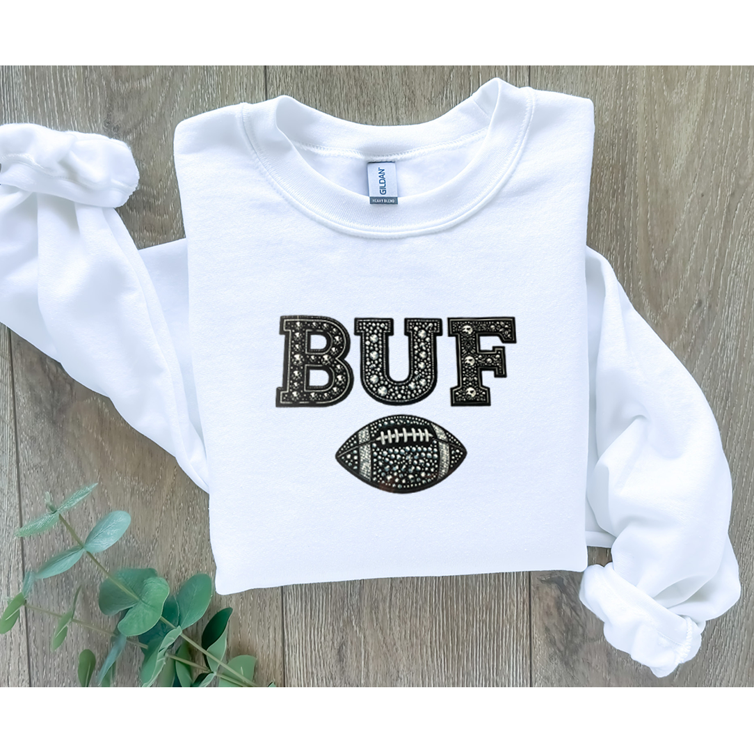 BUF FOOTBALL  -Faux Gem Crewneck