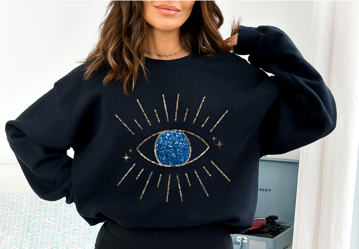 SEQUIN EVIL EYE Crew