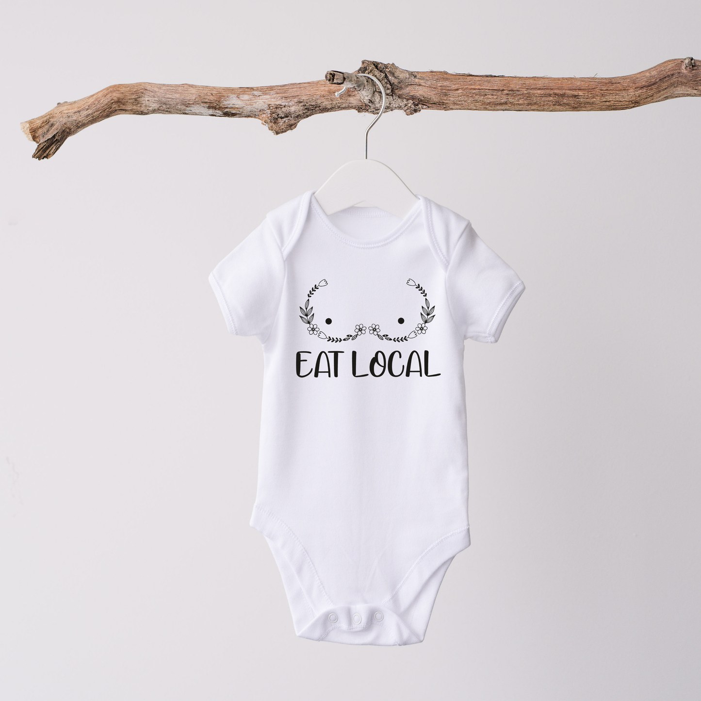 FLORAL EAT LOCAL -Onesie